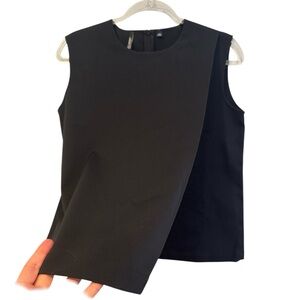 Neil Barrett Black Asymmetrical Structure Top Sleeveless Minimalist Deisgner